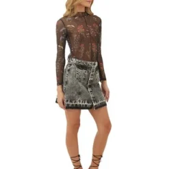 Falda Corta Negro Para Mujer Salma Mercedes Campuzano 11 Falda Corta Negro Para Mujer Salma Mercedes Campuzano -Feminora Moda Tienda De Ventas mercedes campuzano 0314 4385722 5 product