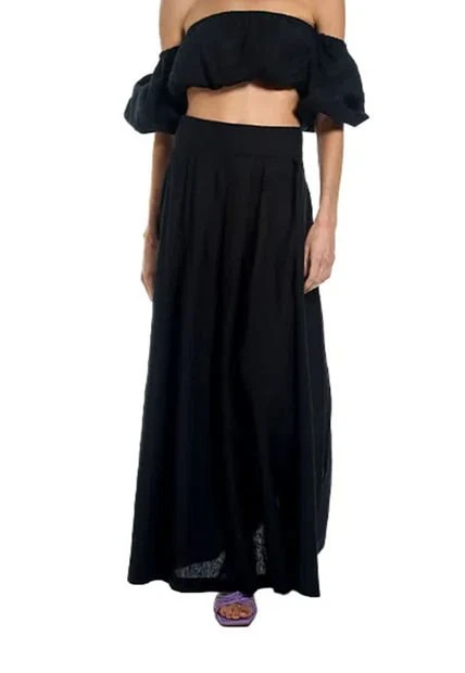 Falda Larga Negra Para Mujer Aster Mercedes Campuzano 4 Falda Larga Negra Para Mujer Aster Mercedes Campuzano - Imagen 2