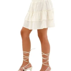 Falda Corta Marfil Para Mujer Fiore Mercedes Campuzano -Feminora Moda Tienda De Ventas mercedes campuzano 4166 3485722 2 product