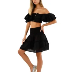 Falda Corta Negro Para Mujer Fiore Mercedes Campuzano -Feminora Moda Tienda De Ventas mercedes campuzano 4209 8685722 5 product