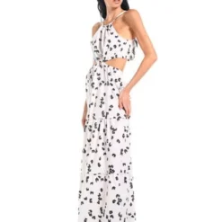 Vestido Largo Estampado Beige Para Mujer Dalia Mercedes Campuzano -Feminora Moda Tienda De Ventas mercedes campuzano 4566 2845712 3 product