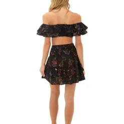 Falda Corta Estampado Floral Negro Para Mujer Fiore Mercedes Campuzano -Feminora Moda Tienda De Ventas mercedes campuzano 4788 9770922 6 product