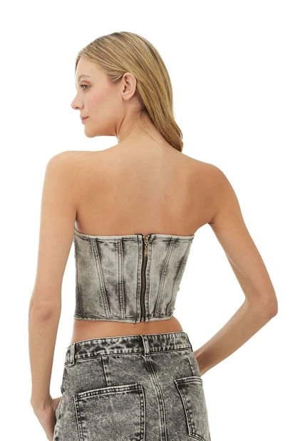 Top Corse Negro Para Mujer Dream Mercedes Campuzano 5 Top Corse Negro Para Mujer Dream Mercedes Campuzano - Imagen 3