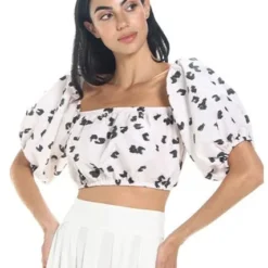 Top Estampado Beige Para Mujer Cardo Mercedes Campuzano