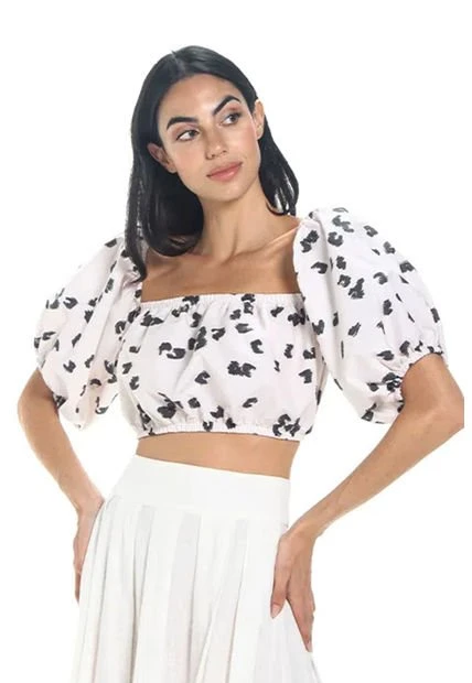 Top Estampado Beige Para Mujer Cardo Mercedes Campuzano 3 Top Estampado Beige Para Mujer Cardo Mercedes Campuzano