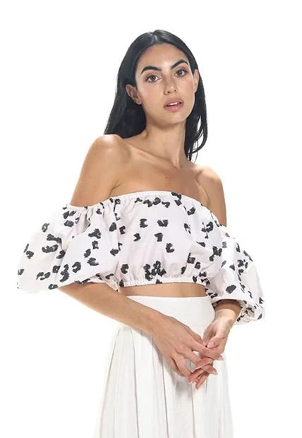 Top Estampado Beige Para Mujer Cardo Mercedes Campuzano 4 Top Estampado Beige Para Mujer Cardo Mercedes Campuzano - Imagen 2