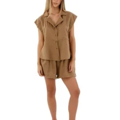 Short Toupe Para Mujer Cloe Mercedes Campuzano -Feminora Moda Tienda De Ventas mercedes campuzano 8467 7548922 4 product