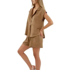 Short Toupe Para Mujer Cloe Mercedes Campuzano -Feminora Moda Tienda De Ventas mercedes campuzano 8471 7548922 6 product