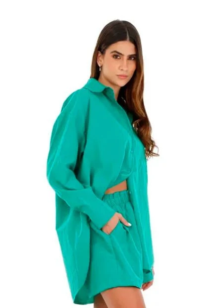 Short Verde Para Mujer Jazmin Mercedes Campuzano 7 Short Verde Para Mujer Jazmin Mercedes Campuzano - Imagen 5