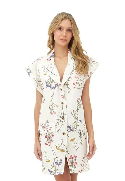 Vestido Corto Estampado Floral Beige Para Mujer Lotus Mercedes Campuzano 3 Vestido Corto Estampado Floral Beige Para Mujer Lotus Mercedes Campuzano