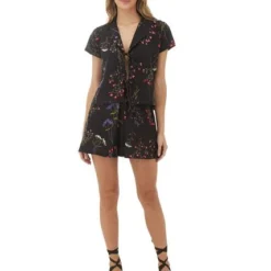 Short Estampado Floral Negro Para Mujer Cloe Mercedes Campuzano -Feminora Moda Tienda De Ventas mercedes campuzano 9485 7095722 4 product