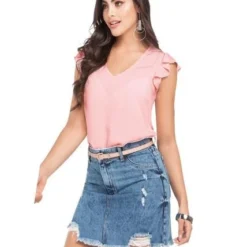 Falda Corta Para Mujer Azul Claro MP