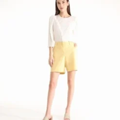 Bermuda Para Mujer Patprimo Amarillo En Algodón -Feminora Moda Tienda De Ventas patprimo 0291 6304812 4 product