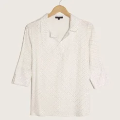 Camisa Mujer Manga 3/4 Blanco Viscosa