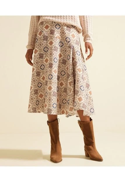 Falda Mujer Patprimo Medio Beige Poliéster 4 Falda Mujer Patprimo Medio Beige Poliéster - Imagen 2