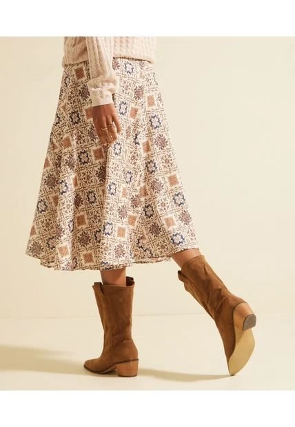 Falda Mujer Patprimo Medio Beige Poliéster 6 Falda Mujer Patprimo Medio Beige Poliéster - Imagen 4