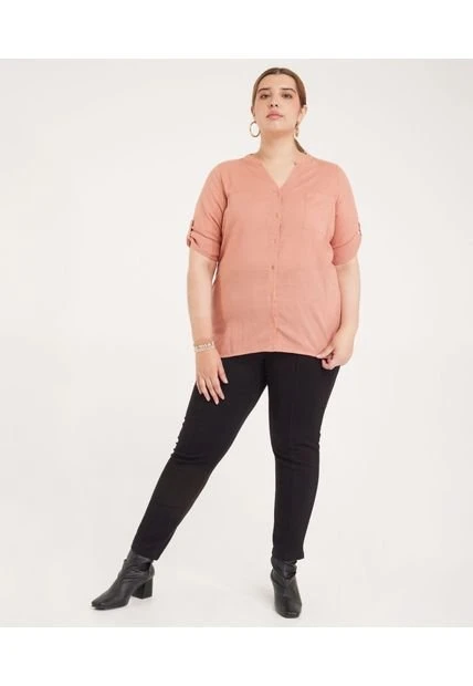 Blusa Para Mujer Patprimo Manga 3/4 Rosa En Algodón 4 Blusa Para Mujer Patprimo Manga 3/4 Rosa En Algodón - Imagen 2