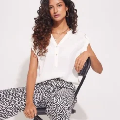 Blusa Mujer Patprimo M/S Blanco Rayón