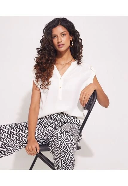 Blusa Mujer Patprimo M/S Blanco Rayón 3 Blusa Mujer Patprimo M/S Blanco Rayón