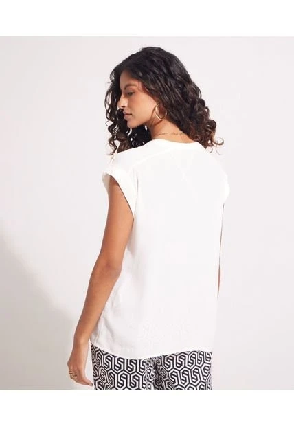 Blusa Mujer Patprimo M/S Blanco Rayón 6 Blusa Mujer Patprimo M/S Blanco Rayón - Imagen 4