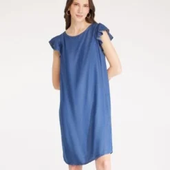 Vestido Para Mujer Patprimo Manga Corta Azul En Liocel -Feminora Moda Tienda De Ventas patprimo 5629 6013812 2 product