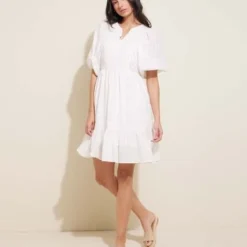 Vestido Mujer Patprimo M/C Blanco Algodón