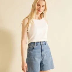 Bermuda Mujer Patprimo Azul Algodón