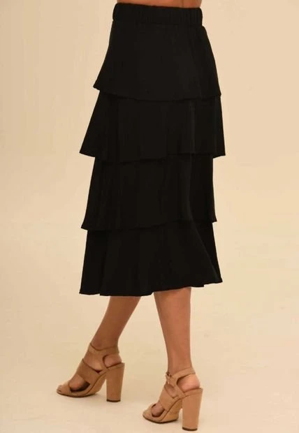 Falda Macondo Negro Ragged Pf11320441 4 Falda Macondo Negro Ragged Pf11320441 - Imagen 2