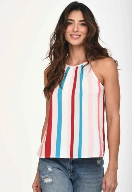 Blusa Halter Rayas Rojo Ragged Pf12110588 3 Blusa Halter Rayas Rojo Ragged Pf12110588