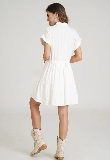 Vestido Bruselas Blanco Ragged Pf11511112 6 Vestido Bruselas Blanco Ragged Pf11511112 - Imagen 4