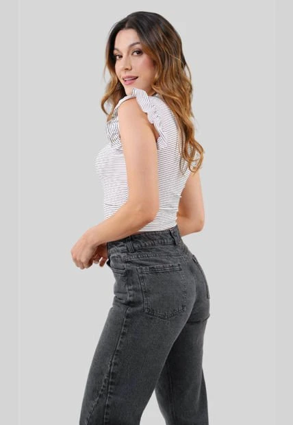 Jeans Slouchy Lemon Negro Ragged Pf21440002 4 Jeans Slouchy Lemon Negro Ragged Pf21440002 - Imagen 2