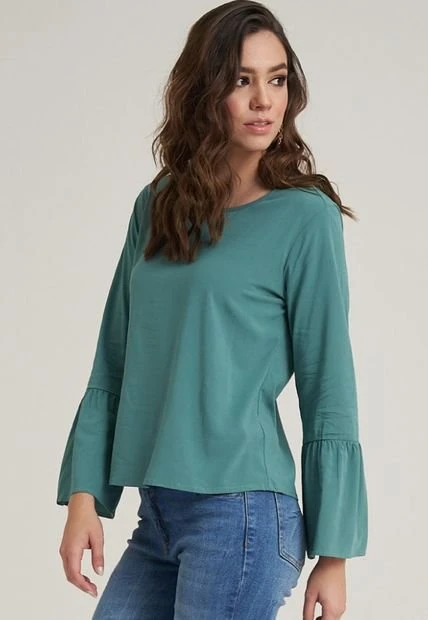 Blusa Santorini Verde Ragged Pf11112518 4 Blusa Santorini Verde Ragged Pf11112518 - Imagen 2