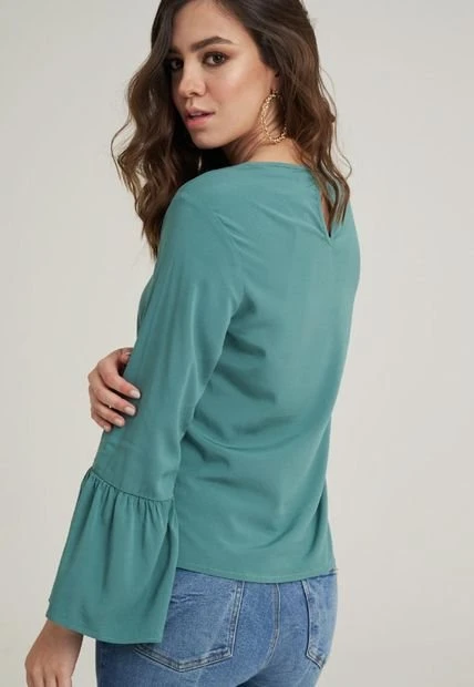 Blusa Santorini Verde Ragged Pf11112518 6 Blusa Santorini Verde Ragged Pf11112518 - Imagen 4