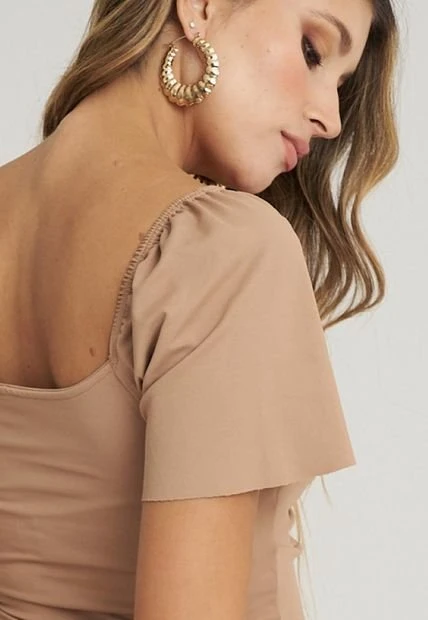 Blusa Merlina Beige Ragged Pf13120660 4 Blusa Merlina Beige Ragged Pf13120660 - Imagen 2