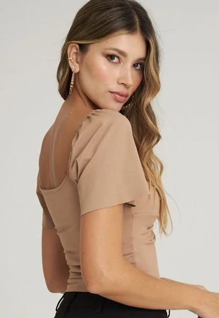 Blusa Merlina Beige Ragged Pf13120660 5 Blusa Merlina Beige Ragged Pf13120660 - Imagen 3