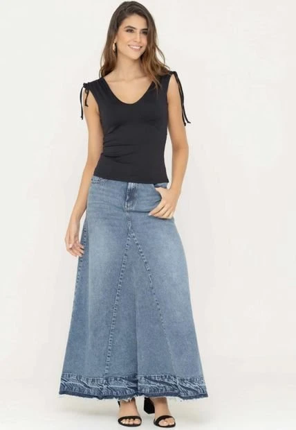 Falda Lexon Azul Ragged Pf51320067 3 Falda Lexon Azul Ragged Pf51320067