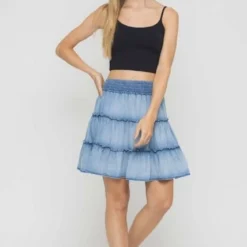 Falda Denim Faroles Azul Ragged Pf51320052