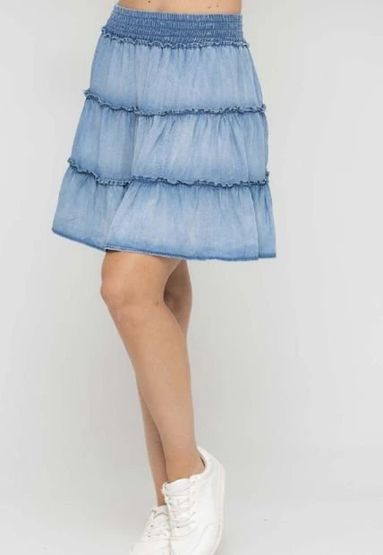 Falda Denim Faroles Azul Ragged Pf51320052 4 Falda Denim Faroles Azul Ragged Pf51320052 - Imagen 2