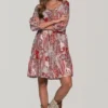 Vestido Corto Paisleys Rojo Ragged Pf11511194 -Feminora Moda Tienda De Ventas ragged 3666 8486812 1 product