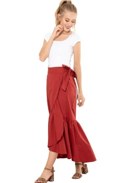 Falda Mucura Rojo Ragged Pf11320375 4 Falda Mucura Rojo Ragged Pf11320375 - Imagen 2