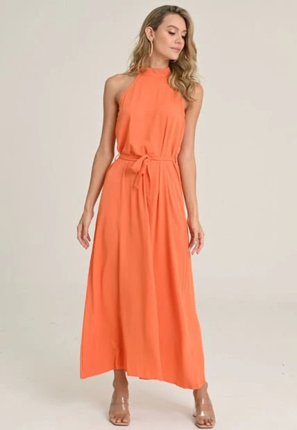 Vestido Aurora Naranja Ragged Pf11511222 4 Vestido Aurora Naranja Ragged Pf11511222 - Imagen 2