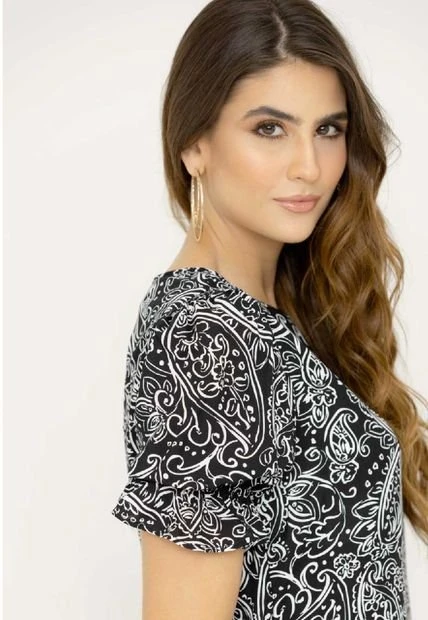 Blusa Sasha Negro Ragged Pf12110694 5 Blusa Sasha Negro Ragged Pf12110694 - Imagen 3