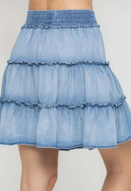 Falda Denim Faroles Azul Ragged Pf51320052 6 Falda Denim Faroles Azul Ragged Pf51320052 - Imagen 4