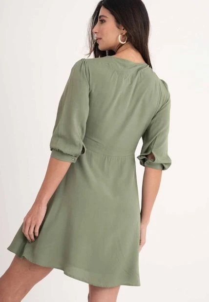 Vestido Amsterdam Verde Ragged Pf11511140 6 Vestido Amsterdam Verde Ragged Pf11511140 - Imagen 4