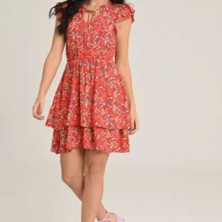 Vestido Primavera Rojo Ragged Pf11511216