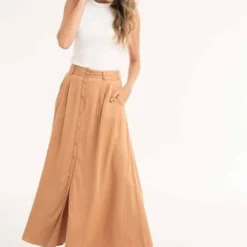 Falda Praga Café Ragged Pf11320445 -Feminora Moda Tienda De Ventas ragged 7007 4354891 3 product