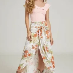 Falda Antonieta Blanco Ragged Pf11320463