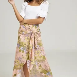 Falda Antonieta Rosa Ragged Pf11320463