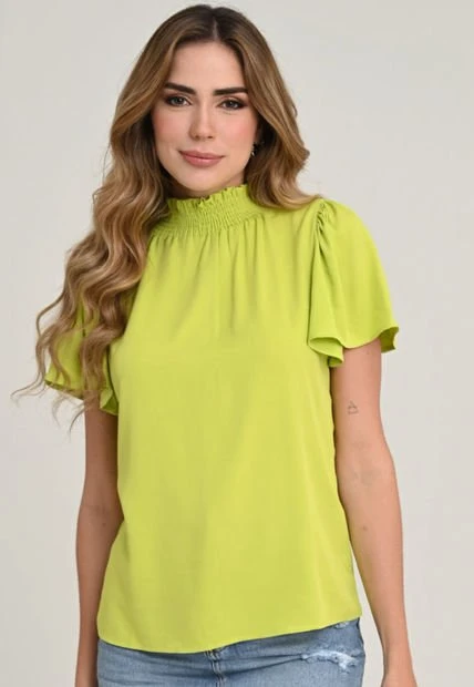 Blusa Amour Verde Ragged Pf11112544 4 Blusa Amour Verde Ragged Pf11112544 - Imagen 2