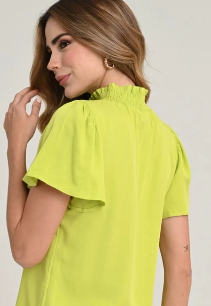 Blusa Amour Verde Ragged Pf11112544 7 Blusa Amour Verde Ragged Pf11112544 - Imagen 5